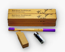 Carica l'immagine nel visualizzatore di Gallery, Set Bambù Cura dei Denti: 6 Spazzolini da Denti con Filo Interdentale