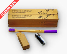 Carica l'immagine nel visualizzatore di Gallery, Set Bambù Cura dei Denti: 6 Spazzolini da Denti con Filo Interdentale
