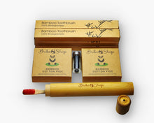 Carica l'immagine nel visualizzatore di Gallery, Set Bambù Completo: 6 Spazzolini da Denti, 2 Cotton Fioc, Filo Interdentale e Custodia da Viaggio
